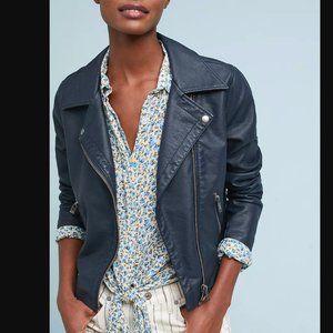 Anthropologie Shrunken Vegan Leather Moto Jacket